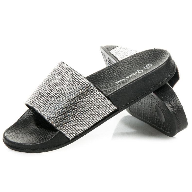 Queen Vivi Pantofle S Krystaly černá 1