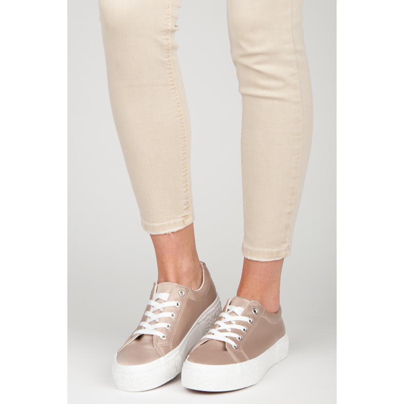 Kylie Saténové tenisky na platformě žlutá 1