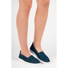 VINCEZA Kožená klip modrý 1