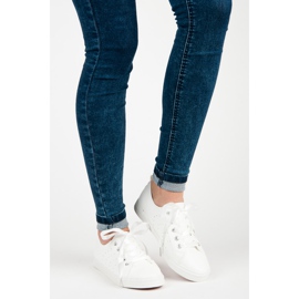 Kylie Bílé Tenisky Svázané Stuhou bílý 1