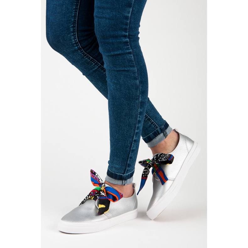 Seastar Stylové tenisky svázané stuhou šedá 2