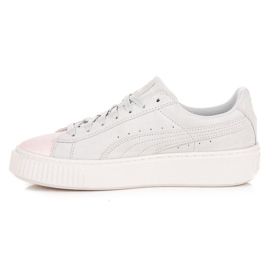 Puma Suede Platform Glam Jr šedá růžový 1