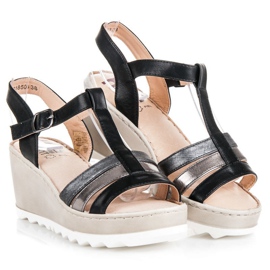 Kylie Sandály na klínku černá 1