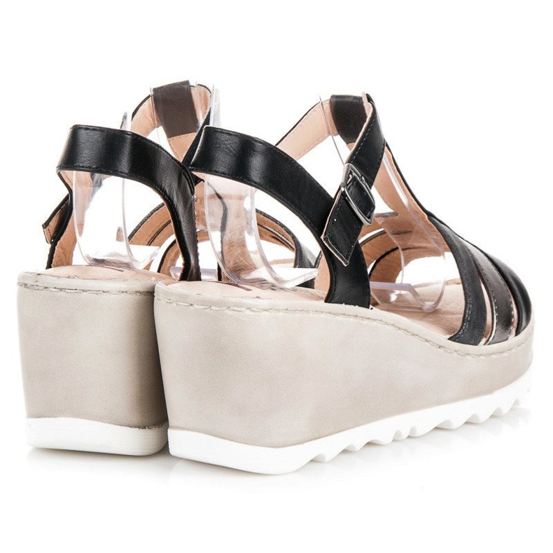 Kylie Sandály na klínku černá 2