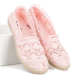 Seastar Růžové krajkové espadrilky růžový 2
