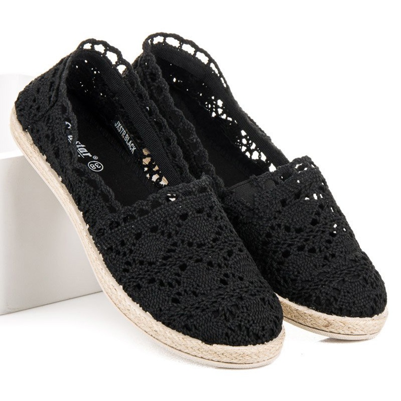 Seastar Espadrilky z černé krajky černý 2