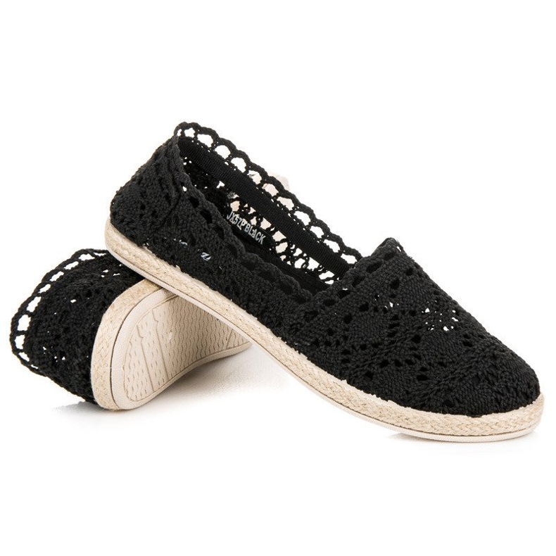 Seastar Espadrilky z černé krajky černá 1