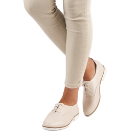 Světle béžové kožené boty značky MAZARO béžový 2