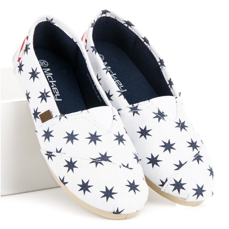 McKey Módní nazouvací espadrilky bílý námořnická modř 1