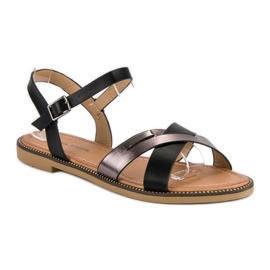 L. Lux. Shoes Stylové černé sandály černý 2