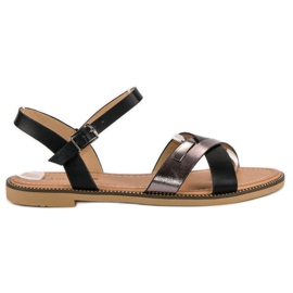 L. Lux. Shoes Stylové černé sandály černá 1