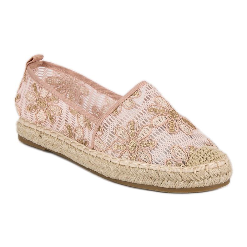 Seastar Krajkové espadrilky žlutá růžový 1
