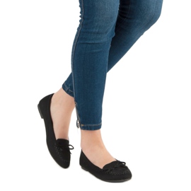 Small Swan Černé mokasíny s mašlí černý 1