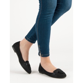 Small Swan Mokasíny s třásněmi černý 1