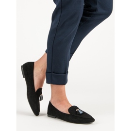 Small Swan Třpytivé mokasíny černý 2