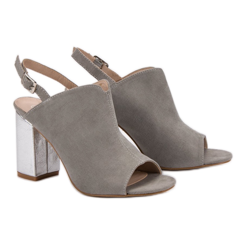 Postavené sandály na baru VINCEZA šedá 1