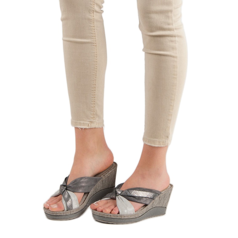 Klínové sandály VINCEZA šedá 1