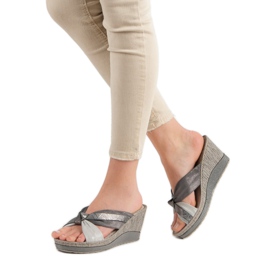 Klínové sandály VINCEZA šedá 2