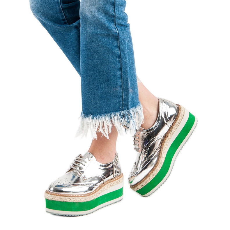 Corina Módní klínové boty šedá 2