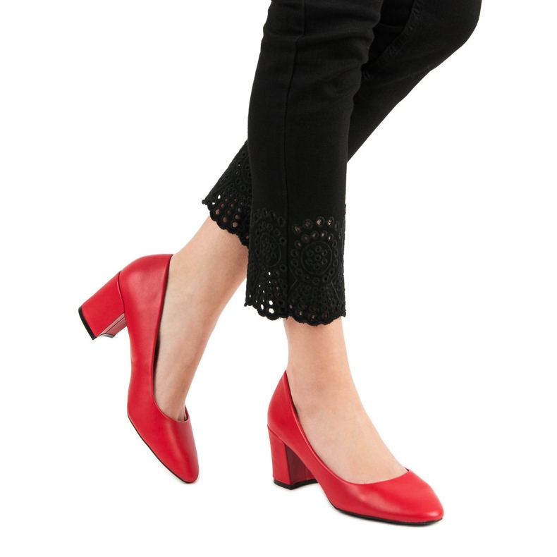 Ideal Shoes Klasická červená čerpadla červený 2