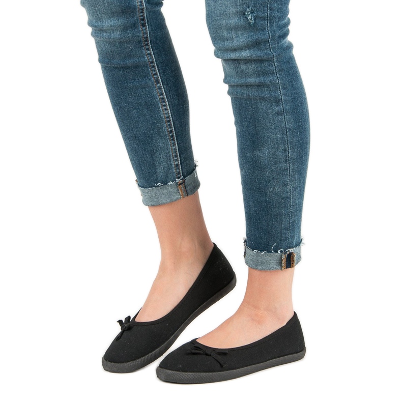 McKey Textilní baletka s mašlí černá 2