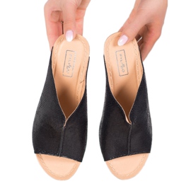 Filippo Černé klínové pantofle černý 2