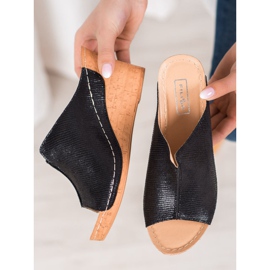 Filippo Černé klínové pantofle černý 1