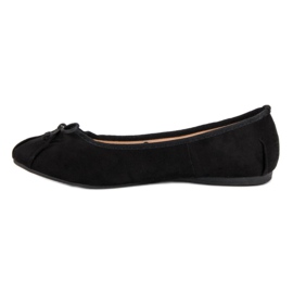 Lucky Shoes Černé vázané balerínky černý 2