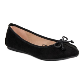 Lucky Shoes Černé vázané balerínky černý 1