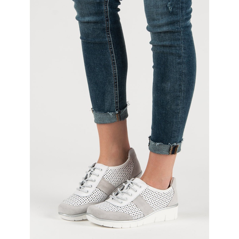 Filippo Prolamované kožené boty bílý 1