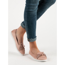 Comer Balerínky z práškového semiše růžový 1