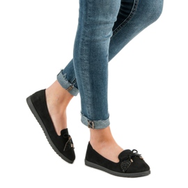 Comer Černé semišové balerínky černý 1