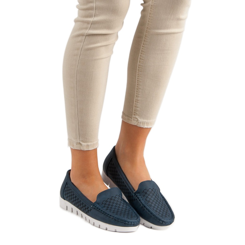 Vinceza Tmavě modré mokasíny modrý námořnická modrá 2