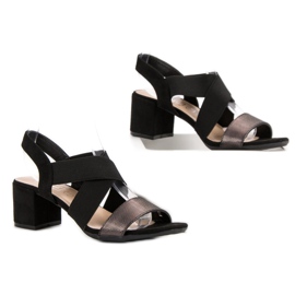 Filippo Sandály S Třpytkami Vinceza černý 2