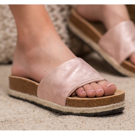 Kylie Lesklé růžové pantofle růžový 1