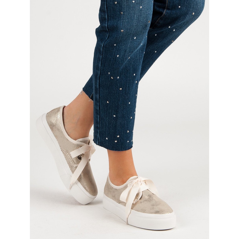 Kylie Tenisky svázané stuhou žlutá 1 Kylie Tenisky svázané stuhou žlutá 1