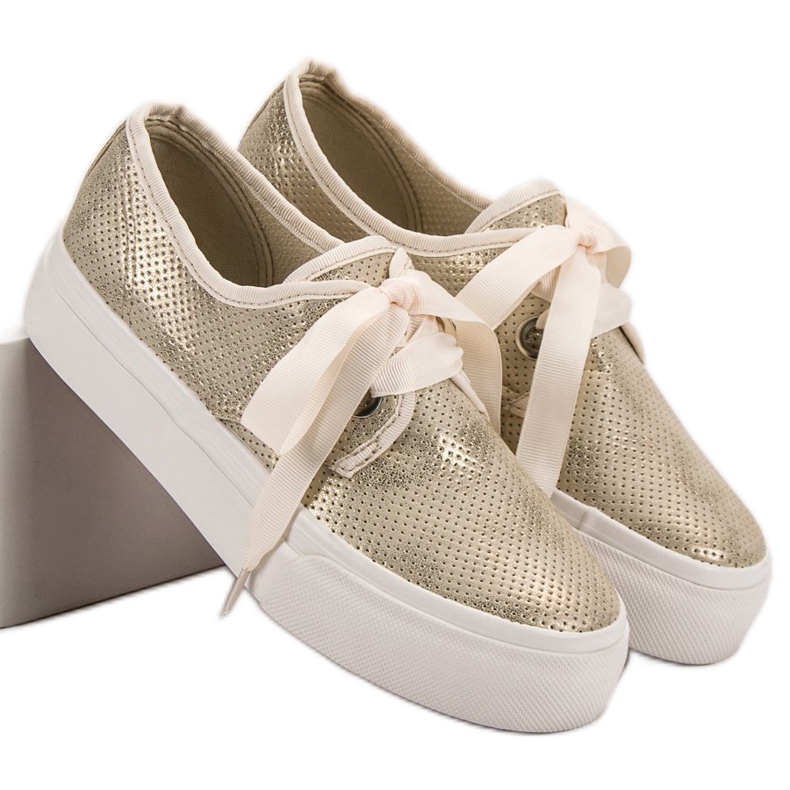 Kylie Tenisky svázané stuhou žlutá 2 Kylie Tenisky svázané stuhou žlutá 2