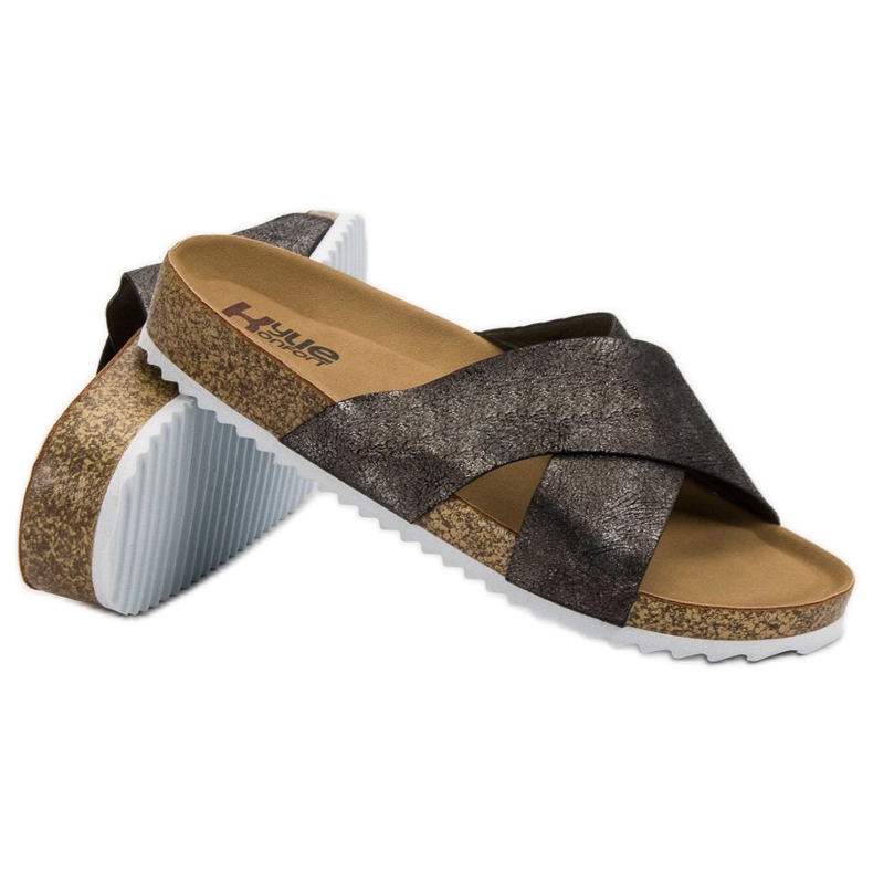 Kylie Pohodlné šedé pantofle šedá 1