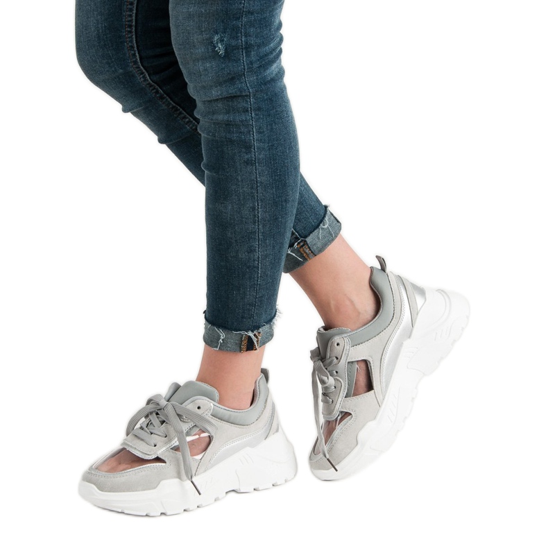 Průhledné tenisky šedá 2