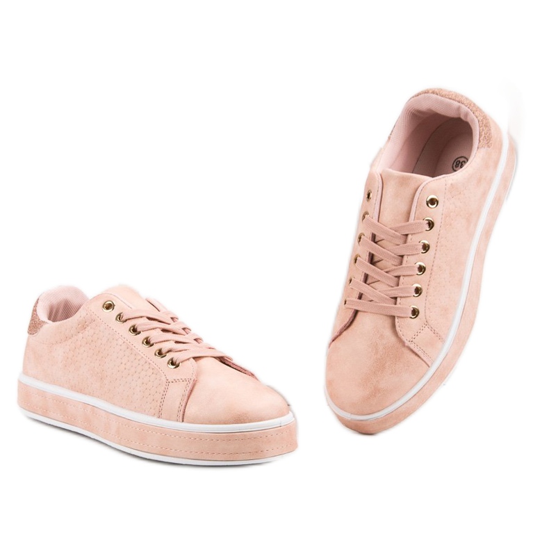 Šněrovací sportovní obuv růžový 1