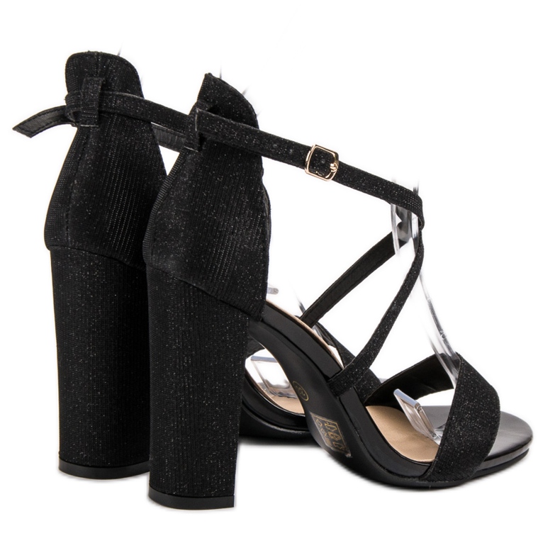 Seastar Elegantní sandály s třpytkami černá 2