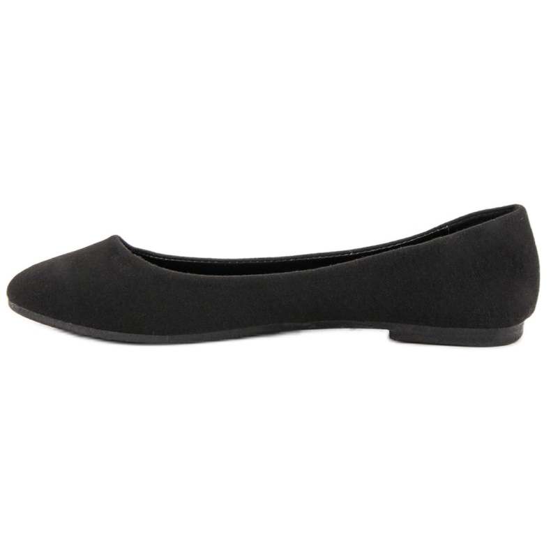 Ideal Shoes Černé textilní balerínky černý 1