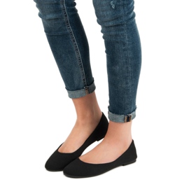 Ideal Shoes Černé textilní balerínky černý 2