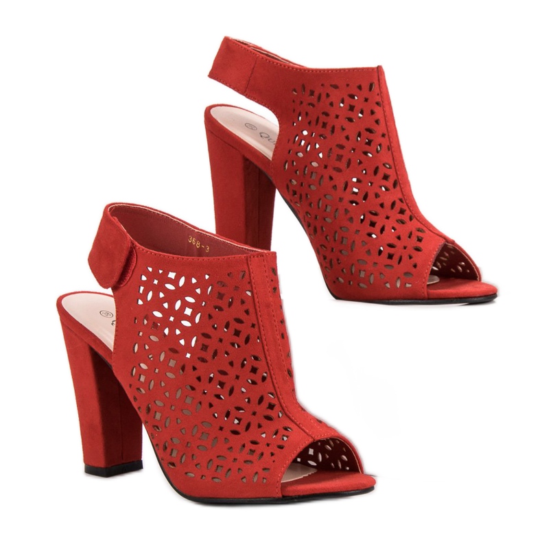 Queen Vivi Prolamované sandály se svrškem červené 2