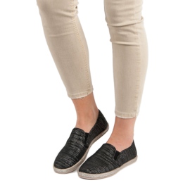 Ideal Shoes Pohodlné slipy černý 1