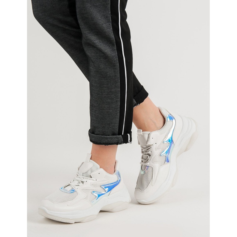 Kayla Bílé tenisky s efektem holo bílý 2