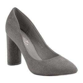 Small Swan Semišové Lodičky Na Sloupu šedá 1