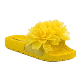 Seastar Žluté pantofle s květinami žlutá 3