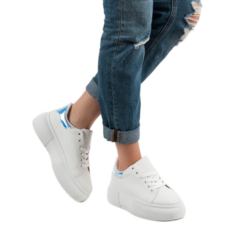 Renda Bílé boty na platformě bílý 2