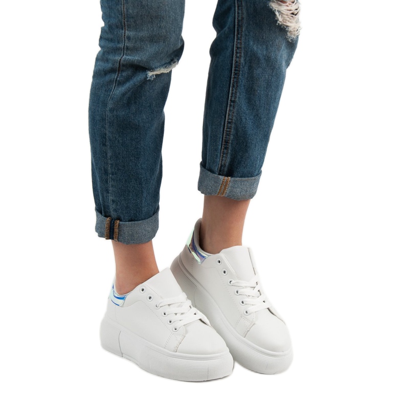 Renda Bílé boty na platformě bílý 1